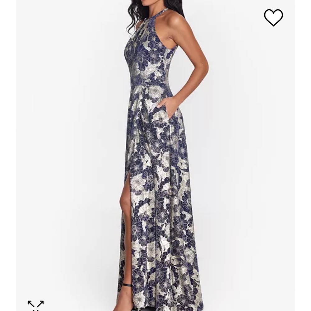 Metallic halter neck gown